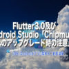 Flutter3.0及びAndroid Studio「Chipmunk」へのアップグレード時の注意点（まとめ：動